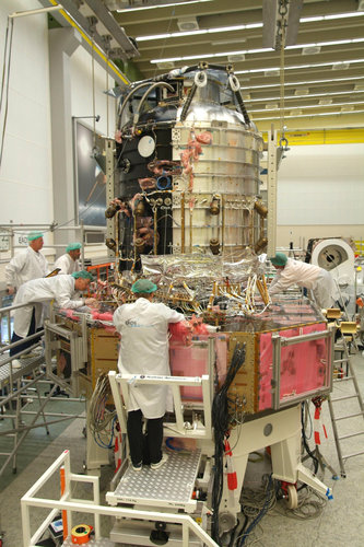 Herschel's cryostat and service module being mated