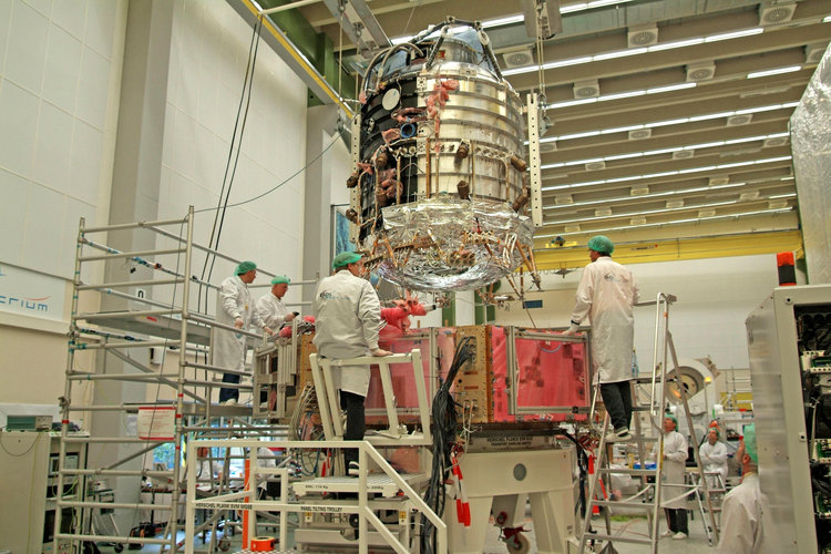 Herschel's cryostat and service module being mated